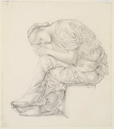 Il lamento - Studio per la figura a destra da Edward Burne-Jones