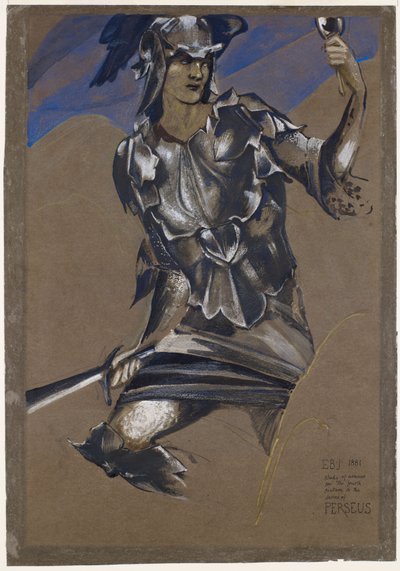 La serie di Perseo - Studio di Perseo in armatura per Il ritrovamento di Medusa da Edward Burne-Jones