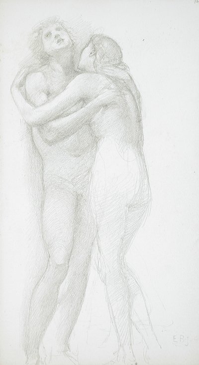 Due nudi che si abbracciano da Edward Burne-Jones