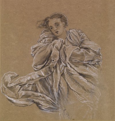 Inverno - Studio di drappeggio volante da Edward Burne Jones