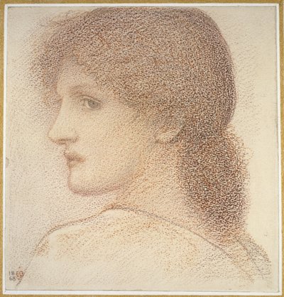 Studio della testa di una donna, girata a sinistra, 1868 da Edward Burne Jones