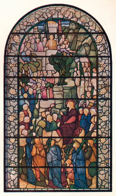 Ingresso di Cristo a Gerusalemme, Vetrata nella Chiesa di San Pietro, Vere Street, Londra, c1883 da Edward Burne Jones
