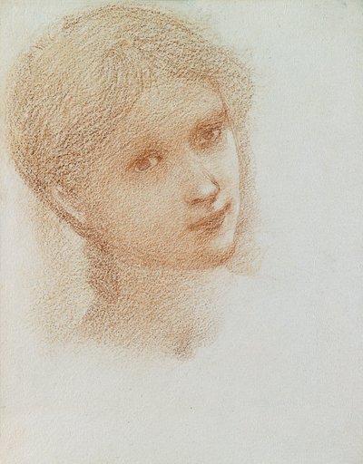 Studio della testa di una ragazza, c.1865-6 da Edward Burne Jones