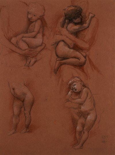 Studi di bambini in braccio alle loro madri, 1887 da Edward Burne Jones