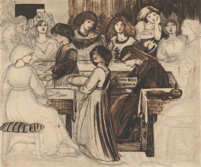 Studio per Il banchetto di nozze di Sir Degrevaunt da Edward Burne Jones