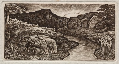 Le pecore del suo pascolo, 1828 da Edward Calvert