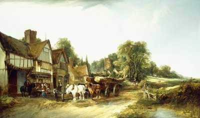 Il carro del legname, 1845 da Edward Charles Williams