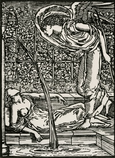 Il Primo Sguardo di Cupido su Psiche da Edward Coley (after) Burne Jones