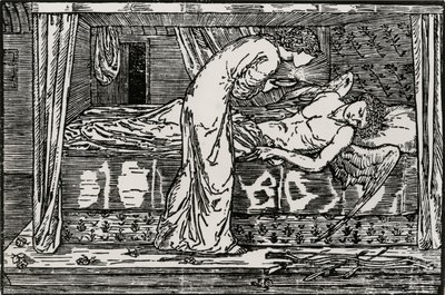 Psiche spia da Edward Coley (after) Burne Jones
