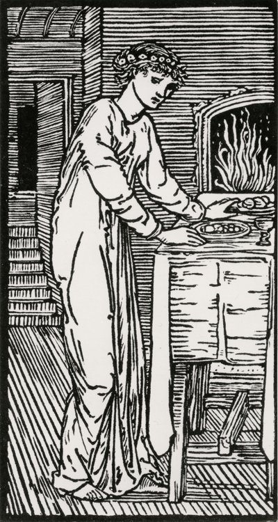 Psiche al tavolo da Edward Coley (after) Burne Jones