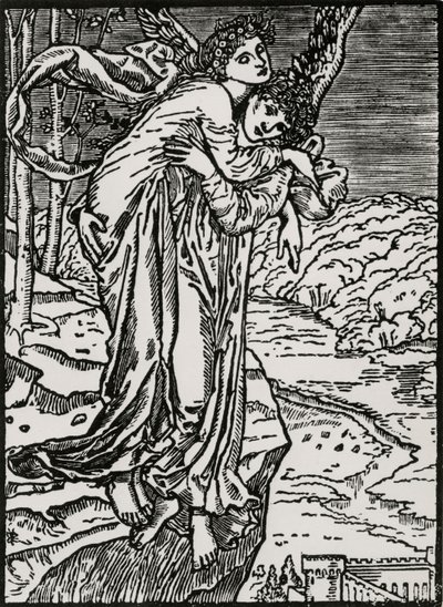 Zefiro e Psiche da Edward Coley (after) Burne Jones