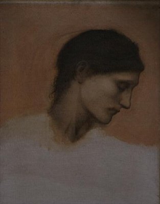 Studio della testa di una ragazza da Edward Coley Burne Jones