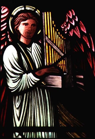 Angelo con organo portativo di Sir Edward Burne-Jones da Edward Coley Burne Jones