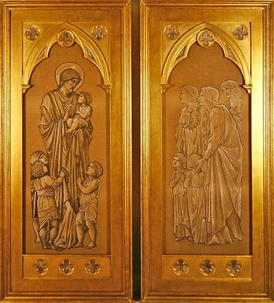 Cristo che benedice i bambini e donne che portano bambini alla presenza di Cristo da Edward Coley Burne Jones