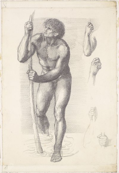 Nudo maschile - Studio per San Cristoforo da Edward Coley Burne-Jones