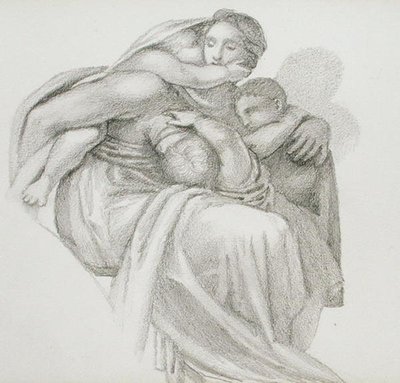 Madre e tre bambini da Edward Coley Burne Jones