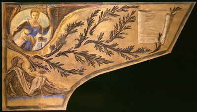 Muse poeta - coperchio del pianoforte da Edward Coley Burne Jones