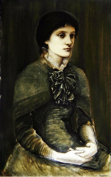 Ritratto di una ragazza in un vestito verde da Edward Coley Burne Jones