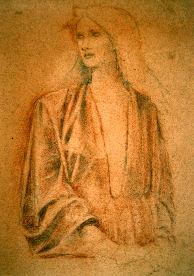 Ritratto di una ragazza - Studio per Arthur in Avalon, c.1890 da Edward Coley Burne Jones