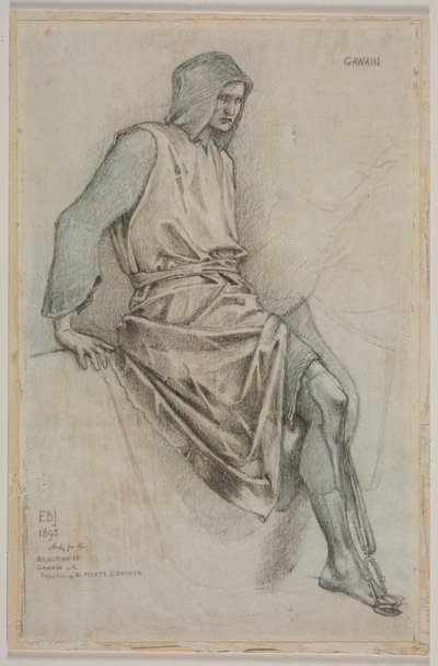 Studio per il fallimento di Gawain dagli arazzi del Santo Graal da Edward Coley Burne Jones