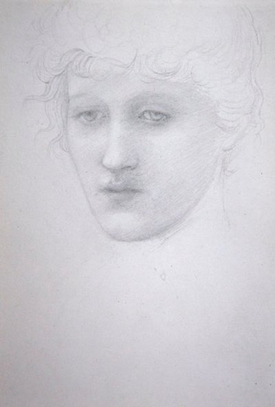 Studio della testa di una ragazza - Bessie Keane da Edward Coley Burne Jones