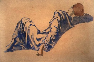 Studio di un Cortigiano Addormentato per la Serie Briar Rose: La Sala del Consiglio da Edward Coley Burne Jones