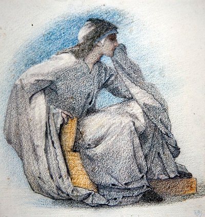 Studio di una figura seduta in abito, c.1866 da Edward Coley Burne Jones