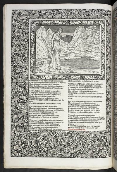 Le Opere di Geoffrey Chaucer ora nuovamente stampate con immagini disegnate da Sir Edward Burne-Jones da Edward Coley Burne Jones