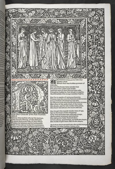 Le Opere di Geoffrey Chaucer ora nuovamente stampate con immagini disegnate da Sir Edward Burne-Jones da Edward Coley Burne Jones