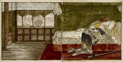 Set di sedici piastrelle disposte in coppie per formare otto illustrazioni della fiaba 