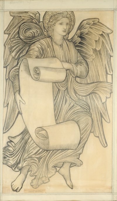 Angelo con Pergamena - figura numero sette da Edward Burne Jones