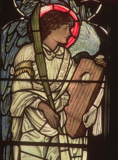 Angelo con una lira, dalla finestra di Santa Cecilia, Christ Church, Oxford, 1875 da Edward Burne Jones