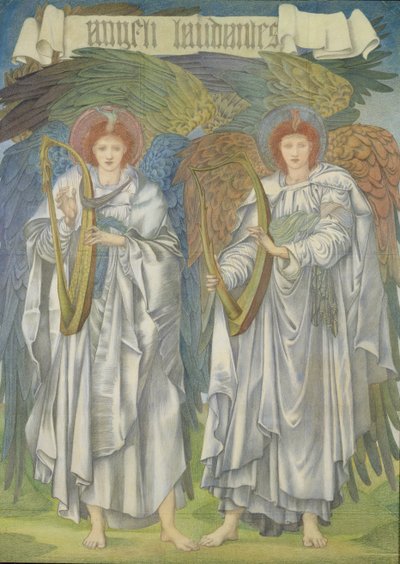 Angeli Laudantes, c.1887 (disegno per una finestra nella Cattedrale di Salisbury, anche per arazzi) da Edward Burne Jones