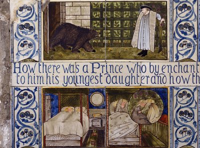 Pannello di piastrelle di La Bella e la Bestia, Morris, Marshall, Faulkner & Co., c.1867 da Edward Burne Jones