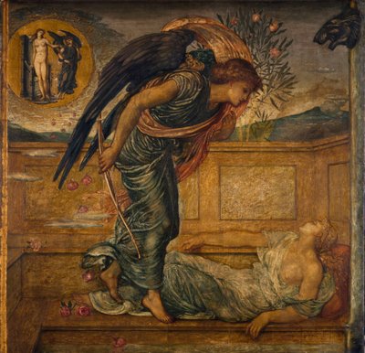 Cupido e Psiche - Murali di Palace Green - Cupido trova Psiche addormentata presso una fontana da Edward Burne Jones