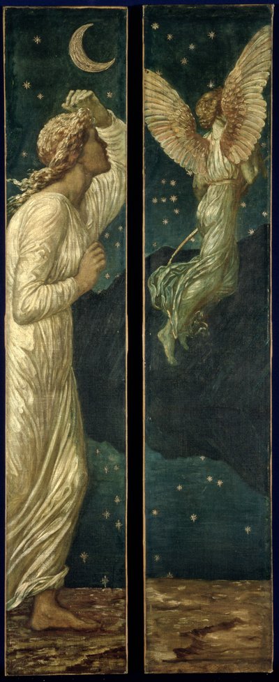 Cupido e Psiche - Murali di Palace Green - Cupido vola via da Psiche da Edward Burne Jones