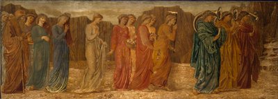 Cupido e Psiche - Murali di Palace Green - Il Re e altri Lamentatori abbandonano Psiche al Mostro da Edward Burne Jones