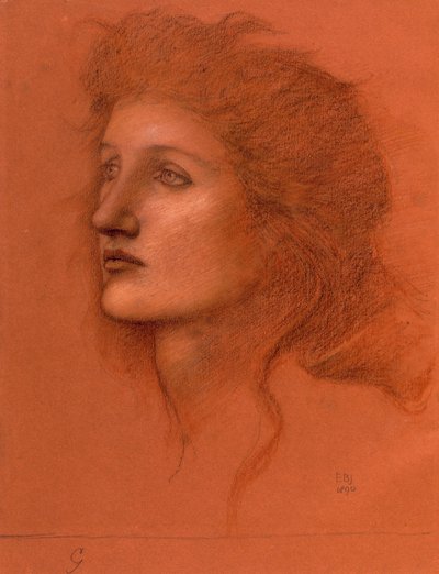 Testa femminile, 1890 da Edward Burne Jones