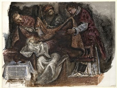 Studio dalla Circoncisione di Tintoretto nella Scuola Grande di San Rocco, 1862 da Edward Burne Jones
