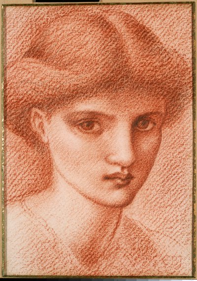Studio della testa di una ragazza da Edward Burne Jones
