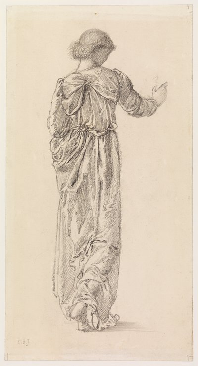 Studio di una figura femminile drappeggiata per "Le Tessitrici di Ghirlande", 1866 da Edward Burne Jones