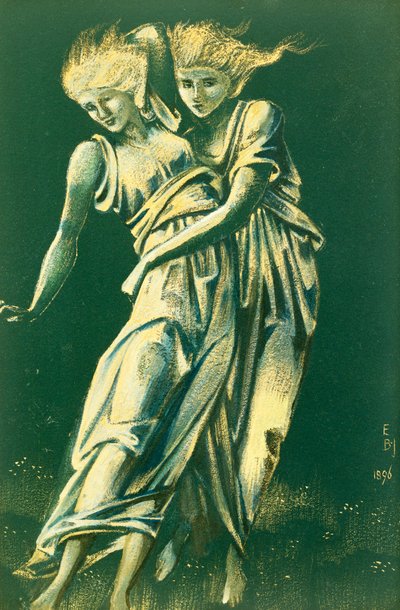 Studio di figure danzanti che si abbracciano: Un disegno per metallo da Edward Burne Jones