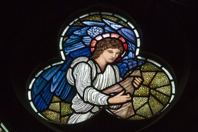 Angeli con dulcimer, musicisti angelici (dettaglio) da Edward Coley and Dearle Burne Jones