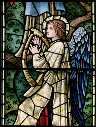 Angeli del Paradiso, musicisti angelici (dettaglio) da Edward Coley and Dearle Burne Jones