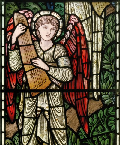 Angeli del Paradiso, musicisti angelici (dettaglio) da Edward Coley and Dearle Burne Jones