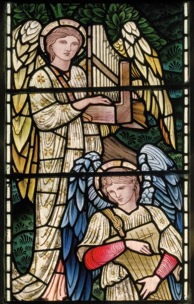 Angeli del Paradiso, musicisti angelici (dettaglio) da Edward Coley and Dearle Burne Jones