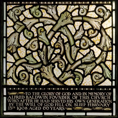 Dedica ad Alfred Baldwin dalla finestra di Joshua (dettaglio) da Edward Coley and Dearle Burne Jones