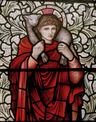 Il Buon Pastore (dettaglio) da Edward Coley and Dearle Burne Jones