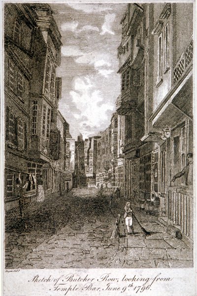 Butcher Row, Westminster, Londra, 1796 da Edward Dayes
