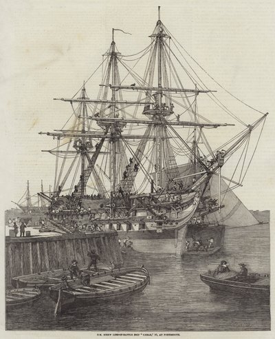 Nave da battaglia a vite HM Caesar, 90, a Portsmouth da Edward Duncan